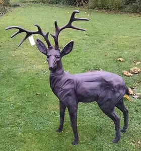 Standing Stag Buck Ornament cast from Aluminium Extra Large