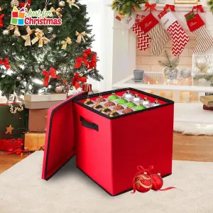 Christmas Tree 64 Bauble Decorations Box Bag Holder With 4 Removable Trays