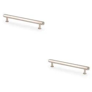 2 PACK - Industrial Hex T Bar Pull Handle - Polished Nickel 160mm Centres Kitchen Cabinet