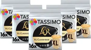 Tassimo L'or XL Classique Coffee Pods X16 (Pack Of 5, Total 80 Drinks)