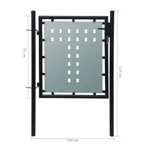 Crabtree Metal Door Fence Garden Mesh Gate with Lock Patio Fencing Terrace 100 x 125 cm