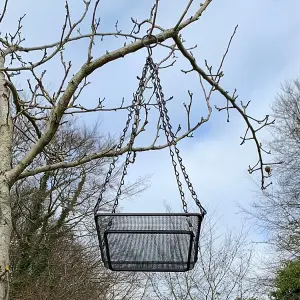 Hanging Metal Bird Seed & Nut Feeder Tray