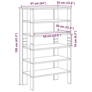 Berkfield Shoe Rack Old Wood 61x32x105 cm Engineered Wood