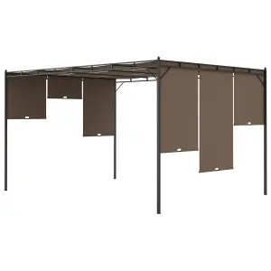 Berkfield Garden Gazebo with Side Curtain 4x3x2.25 m Taupe