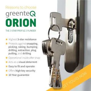 GreenteQ Orion 3 Star Euro Cylinder - 55/35 (90mm), Brass