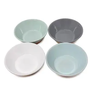 Rustic Pastel Half Dipped Terracotta Kitchen Set of 4 Mixed Side Bowls (Diam) 15cm