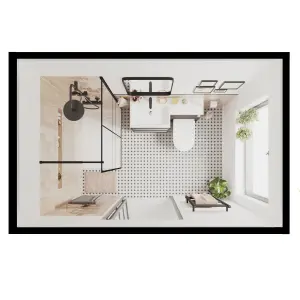 Blizi Black & white Ceramic Mosaic tile sheet, (L)295mm (W)295mm