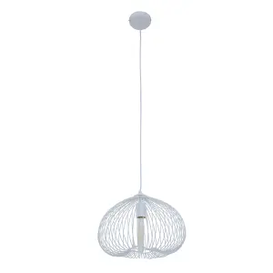 Interiors By Premier Sturdy 1 Bulb White Finish Pendant Light, Effortlessly Maintained Down Light Wall, Versatile Ceiling Light