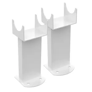 Right Radiators Pair of White Floor Mounting Feet for Flat Panel Designer Radiator