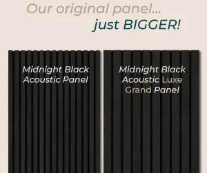 240cm x 60cm Wide Grand Acoustic Wood Slat Wall Panel in Midnight Black