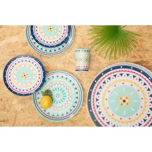 Interiors by Premier Easily Gripped Bazaar Tray, Scratch Resistant Round Tray, Floral Outdoor Tray, Lightweight Dining Tray