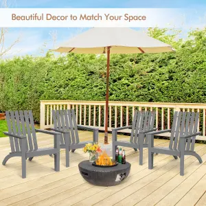 Costway Solid Acacia Wood Adirondack Chair Outdoor Patio Chair Lawn Chair