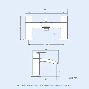 Nes Home Tesa Shower Handset Mixer, Basin Mixer Tap & Waste Matte Black