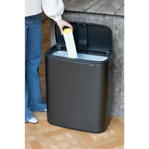 Bo Touch Bin, 60 litre, with 1 inner Plastic Bucket Matt Black