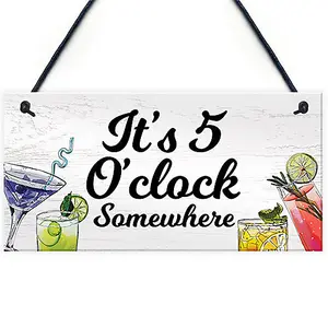 Funny Bar Signs 5 O Clock Somewhere Home Bar Sign Garden Pub Sign