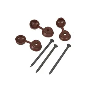 PACK OF 15 (Total 300 Fixings) - Brown Roof Sheet Fixings