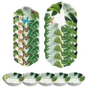 Purely Home Tropical Floral 15 Piece Melamine Dinnerware Set for 5