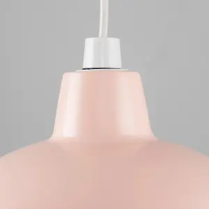 ValueLights Civic Retro Style Pink Metal Easy Fit Ceiling Pendant Light Shade