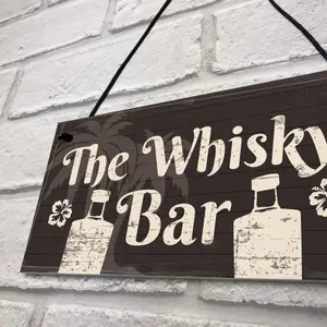 Red Ocean The Whisky Bar Rustic Sign Pub Hotel Home Bar Man Cave Shed Garage Hanging Wall Plaque Birthday Gifts