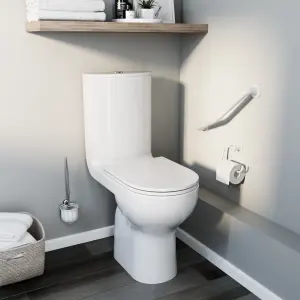 GoodHome Cavally comfort White Close-coupled Floor-mounted Toilet & full pedestal basin (W)370mm (H)880mm