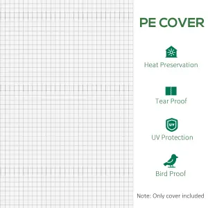 Outsunny 6x3x2m Greenhouse Replacement Cover ONLY for Tunnel Greenhouse White