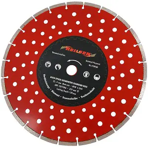 14" 350mm 25.4mm Centre Diamond Cutting Disc With Holes, Silent Cut (CT0930)