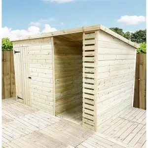 11 x 8 Garden Shed Pressure Treated T&G PENT Wooden Garden Shed + SIDE STORAGE (11' x 8' / 11ft x 8ft) (11 x 8)