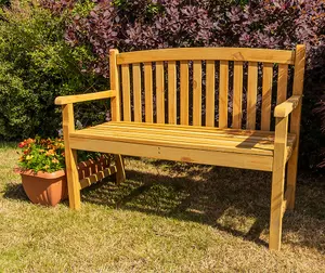 Woodside Narford Wooden 4ft 2 Seater Bench