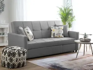 Solana 3 Seater Pull Out Sofa Bed Light Grey