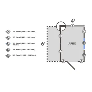 Forest Garden Overlap 6x4 ft Apex Wooden Pressure treated Shed with floor & 1 window