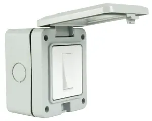 Weatherproof 1 Gang 2 Way Outdoor Switch with Transparent PVC Cover