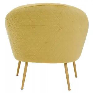 Interiors by Premier Gold Occasional Chair, Luxury Gold Velvet Occasional Chair, Comfortable, Stylish, and Functional Gold Chair