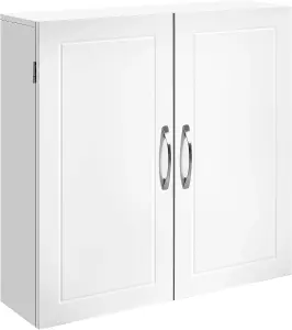 VASAGLE Bathroom Wall Cabinet, Bathroom Wall Storage Cabinet, Medicine Cabinet with Adjustable Shelves, Cloud White