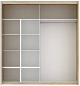 Sophisticated Graphite Inova Sliding Door Wardrobe W2000mm H2160mm D620mm - Mirror Finish, Eight Shelves, Ample Storage