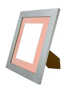 Metro Light Grey Frame with Pink Mount for Image Size 5 x 3.5 Inch