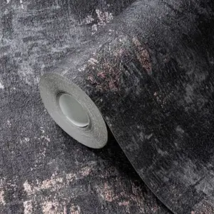 Stories Of Life Black & Copper Industrial Metallic Wallpaper 39670-3