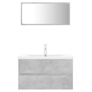 Berkfield Bathroom Furniture Set Concrete Grey Engineered Wood