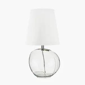 Coastal Clear Glass Table Lamp with White Shade