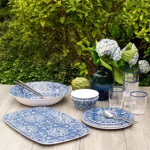 Purely Home Atlantic Blue Melamine  Low Bowls - Set of 2