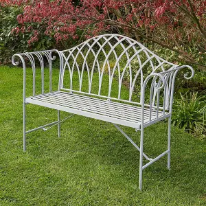 Home Source Willow Outdoor Garden Bench Grey