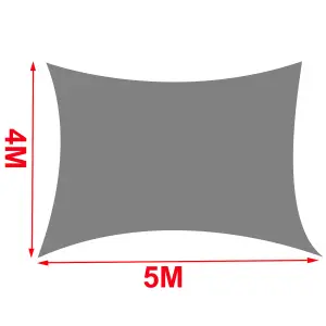 SunDaze 4x5m Sun Shade Sail Rectangle HDPE Breathable UV Block Sunscreen Sand with Free Rope