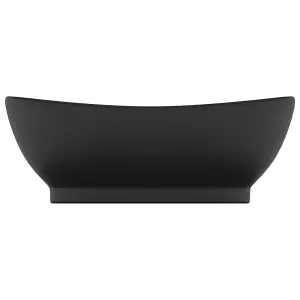 Luxury Basin Overflow Oval Matt Black 58.5x39 cm Ceramic