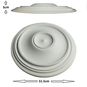 Ceiling Rose Arabella Lightweight Resin 51cm x 5cm Paintable Easy Fix