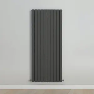 Vertical Anthracite Double Flat Panel Radiator (H) 1600 mm x (W) 680 mm, 9140 BTU.