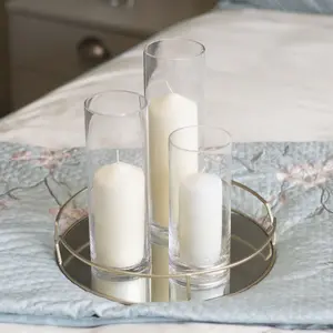 Glass Candle Cylinders Set of 3 - M&W