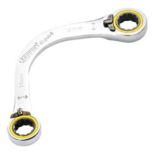 Draper Expert HI-TORQ Double Ring Ratchet Half Moon Spanner, 14 x 16mm 03935