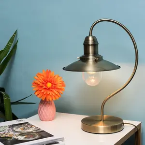 Metal Arched Lamp Antique Brass / No