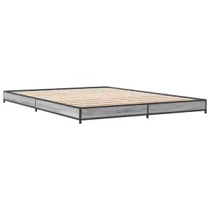 Berkfield Bed Frame without Mattress Grey Sonoma 140x200 cm