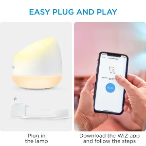 WiZ Squire Colour Portable - UK Plug, Smart Connected WiFi Table Top Light with App Control