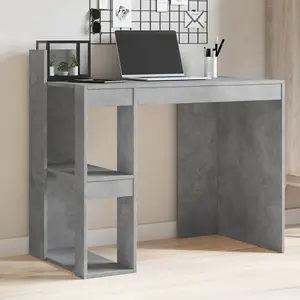 Berkfield Office Desk Concrete Grey 103.5x56.5x94 cm Engineered Wood